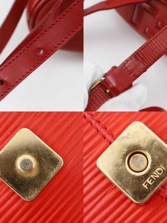 FENDI Mini Backpack Backpack Daypack vintage Red Calfskin Women main image 10